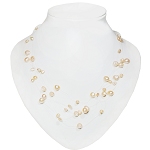 5 reihige Perlenkette echte Perlen Halskette Süßwasserperlen lachsrosa 4115